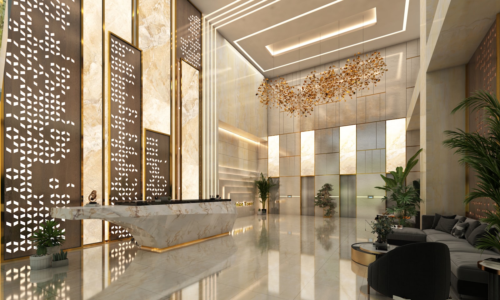 Lobby d’un hôtel de luxe
